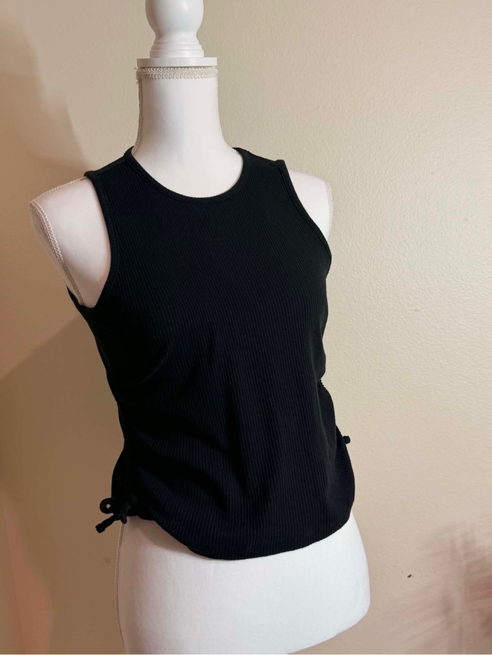 Old Navy Black Ribbed Tank Top with Side Ties